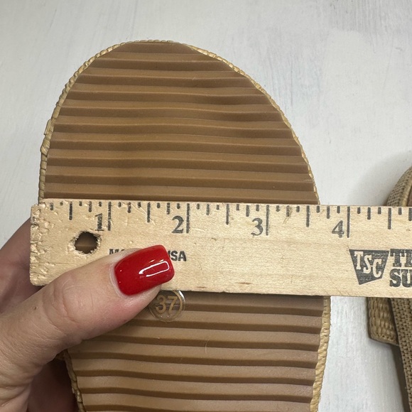 Lookyno Raffia Slide Sandals Women’s EU 37 Tan Woven Platform Summer Shoes - Picture 7 of 11